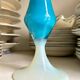 Vase, soliflore en opaline bleue et blanche
