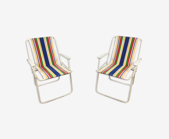 Paire de chaises pliantes vintage