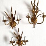 Hollywood Regency Italian wheat ear sconces