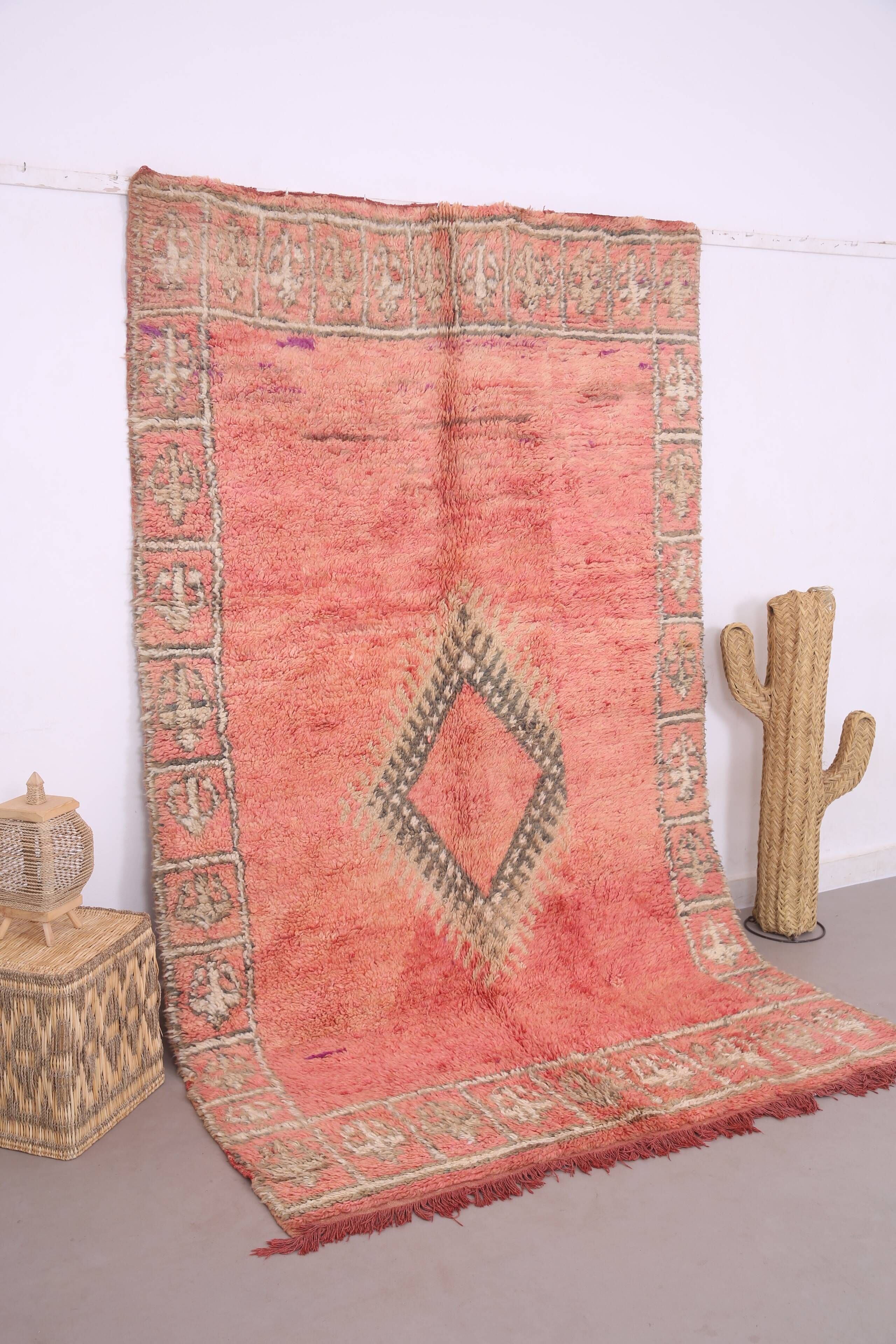 Peach Vintage Moroccan Rug 166 x 277 cm - Berber Wool Rug - Handmade Rug