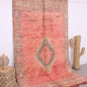 Peach Vintage Moroccan Rug 166 x 277 cm - Berber Wool Rug - Handmade Rug