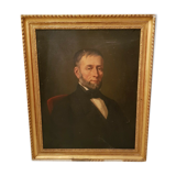 Portrait of ancient man, oil on canvas, gilded frame 19th century