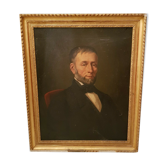 Portrait of ancient man, oil on canvas, gilded frame 19th century