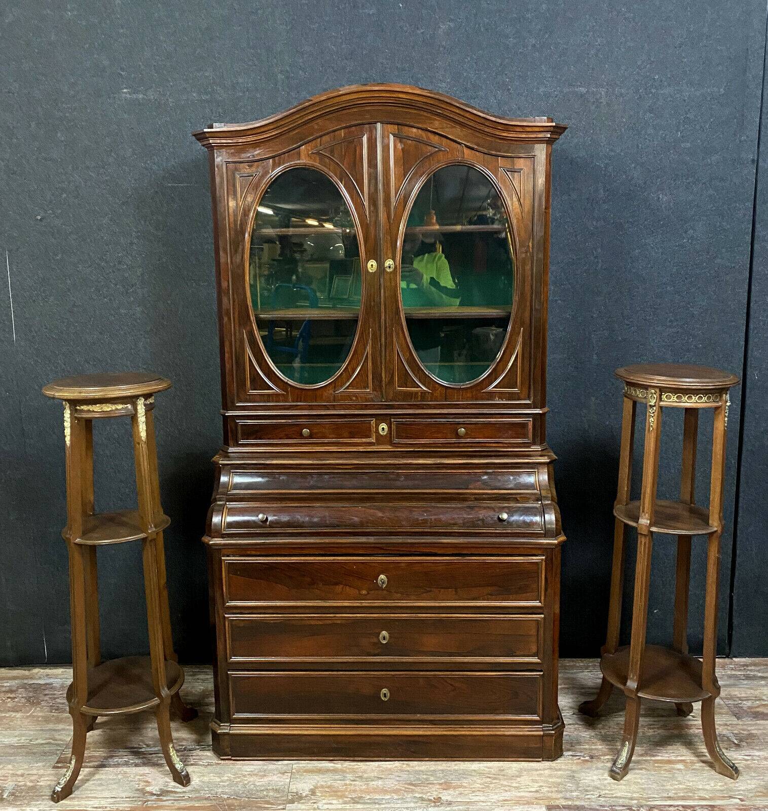 Napoleon III period library cabinet in rosewood