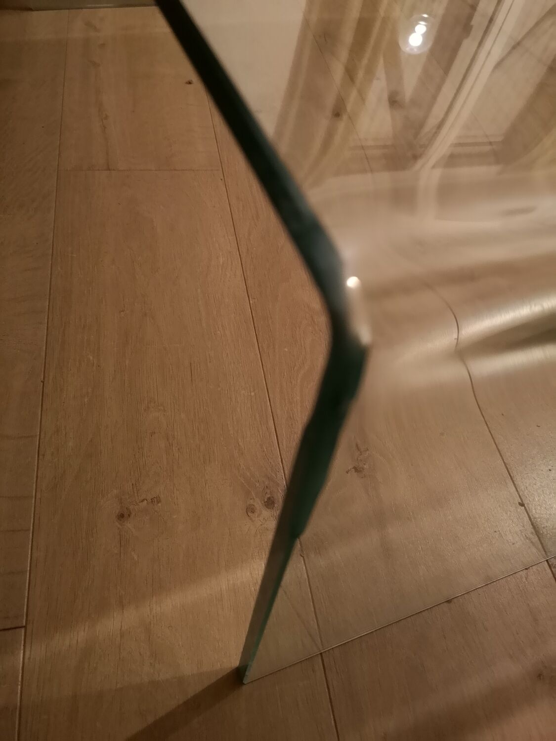 Square molded glass coffee table
