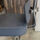 Swivel office chair in Roneo style, grey faux leather with vintage chrome.