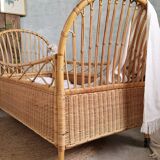 Rattan baby bed