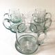 5 bubble-blown glass beer mugs