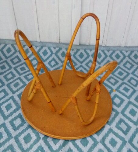 60s rattan coffee table