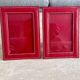 Pair of vintage red photo holder frames