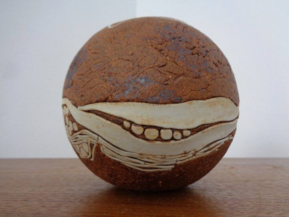 Danish Raku Studio Pottery Vase, 1960s