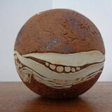 Danish Raku Studio Pottery Vase, 1960s