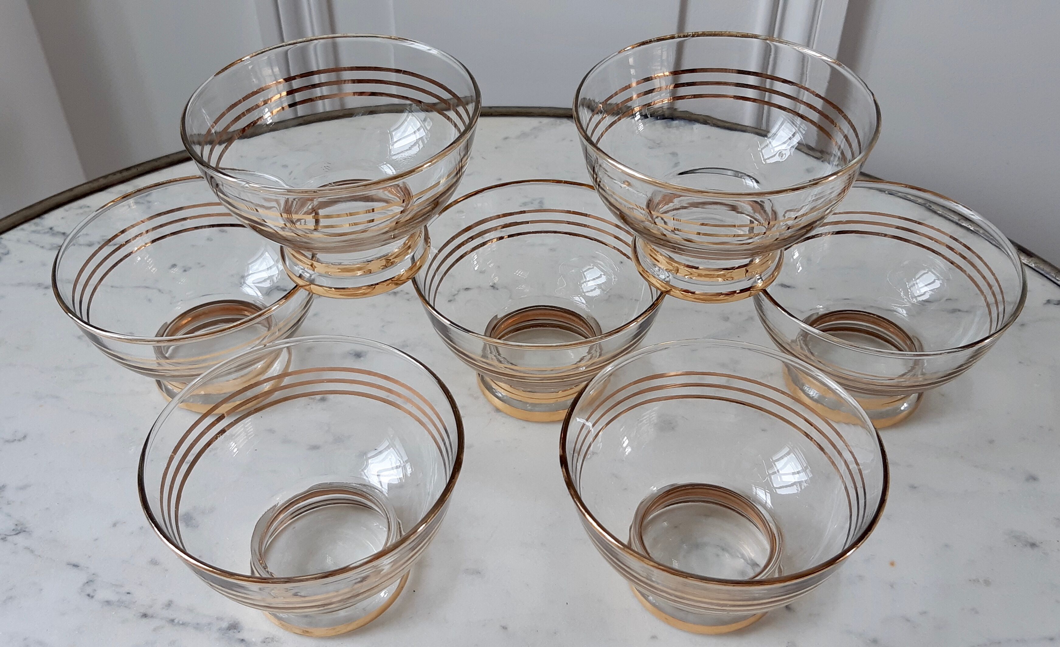 Lot de 7 coupes à champagne années 50
