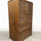 Vintage rattan bamboo cabinet 'Bohemian nature'