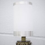 Vintage lamp, glass lamp signed Robert de Schuytener, bedside lamp, table lamp