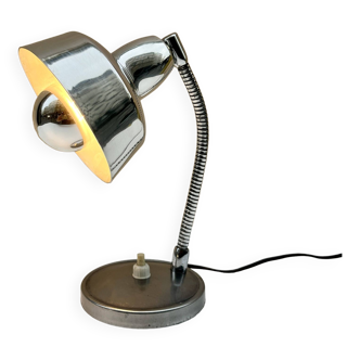 Vintage metal cocotte desk lamp 1950 flexible chrome