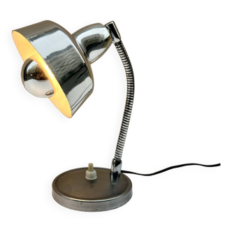 Lampe de bureau cocotte vintage métal 1950 flexible chrome