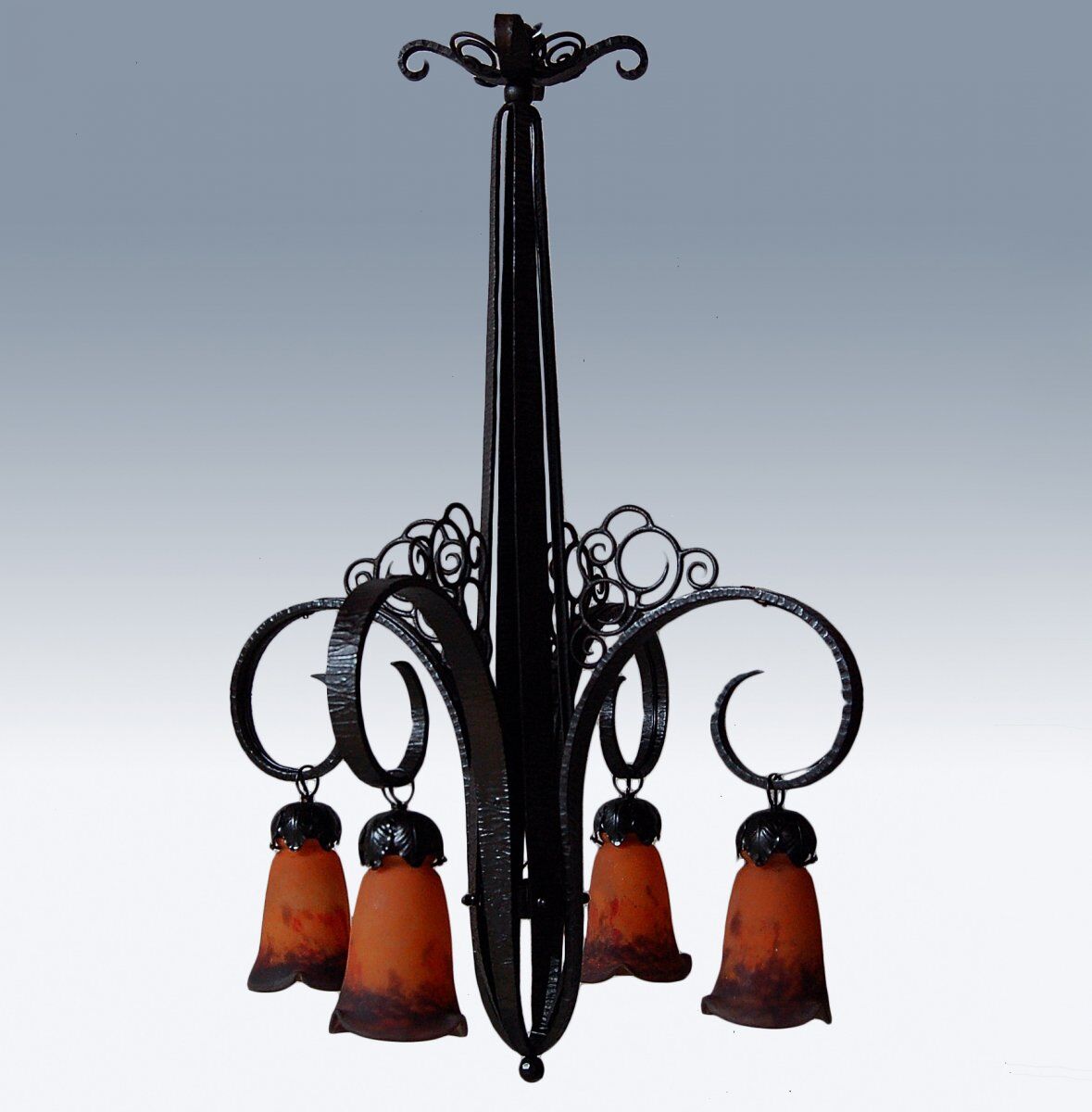 Art deco chandelier by nics frères et degué