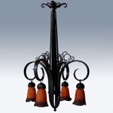 Art deco chandelier by nics frères et degué
