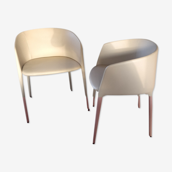 Achille armchairs in leather