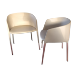 Achille armchairs in leather