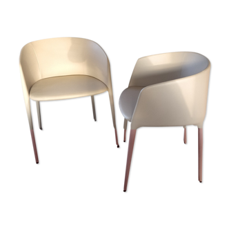 Achille armchairs in leather