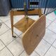 Table basse d’appoint scandinave en bois plateau pivotant vintage 50s