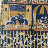 Vintage handmade cat rug