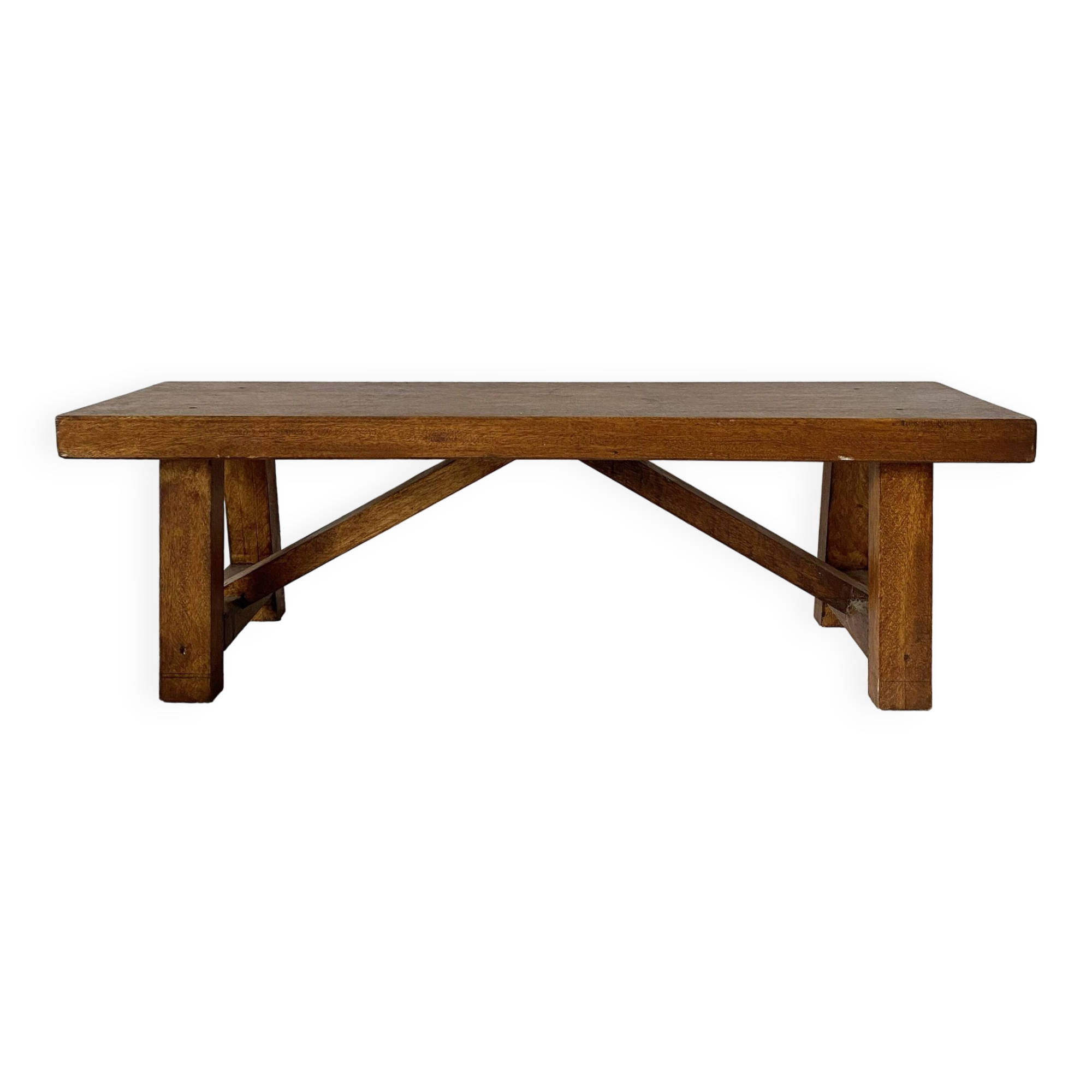 Low stool in varnished wood