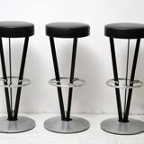 Set of 3 designer bar stools 1980 akaba