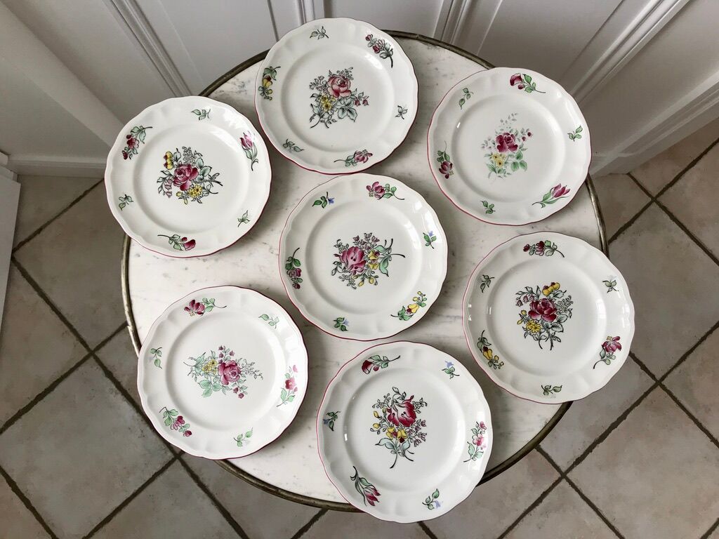 Set of 7 dessert plates Lunéville years 40 50