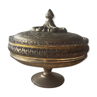 Old brass incense burner or brass can