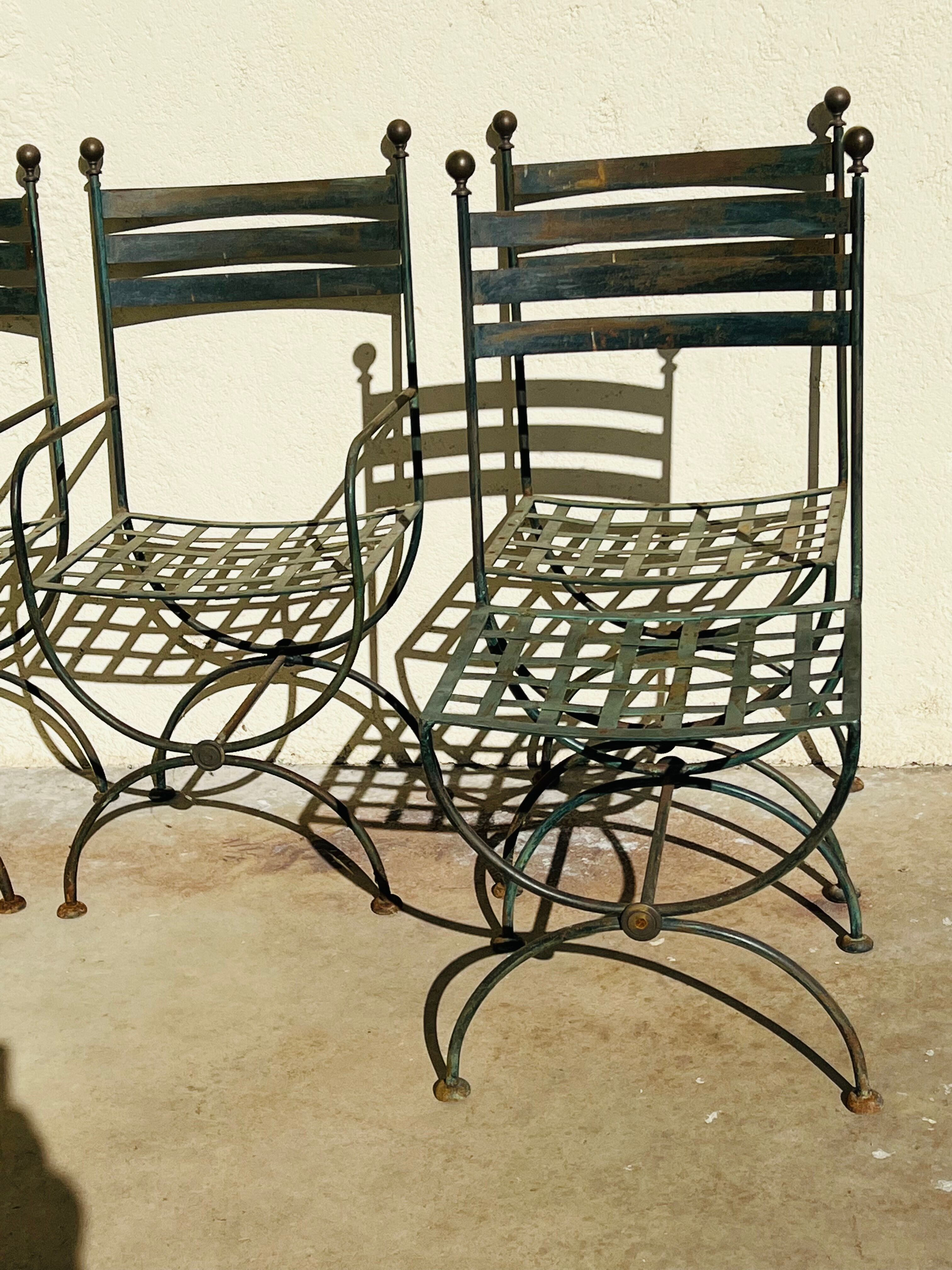 Wrought iron chairs and armchairs