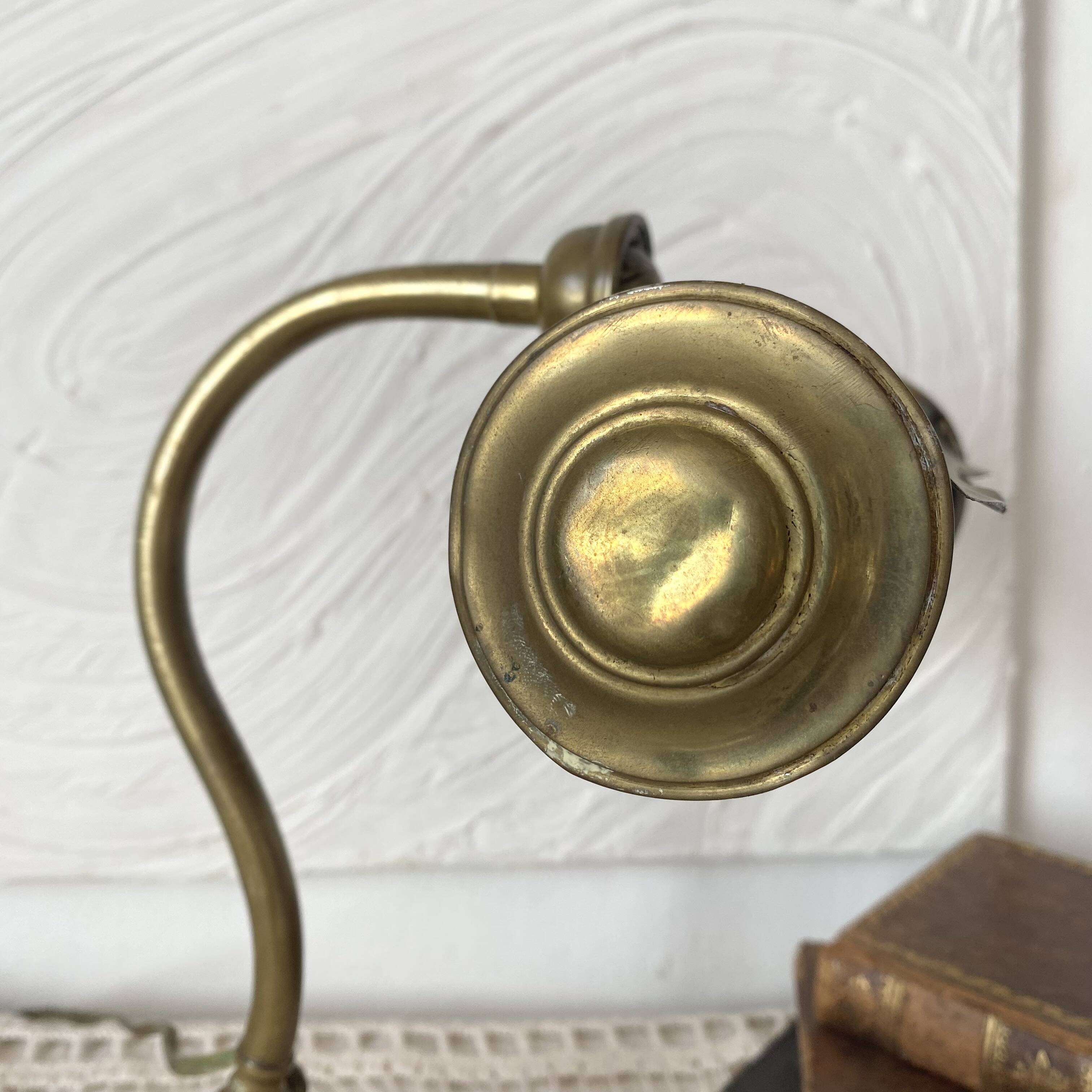 Antique brass notary lamp, adjustable desk lamp