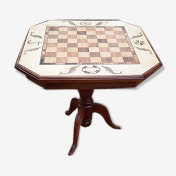 Table à jeu marqueterie