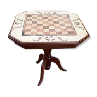 Table à jeu marqueterie