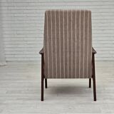 1970s, Danish highback armchair, furniture wool, teak wood, original.