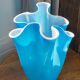Large multi-layer glass handkerchief vase