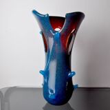 Sommerso vase by seguso in two-tone murano glass, Italy, 1970