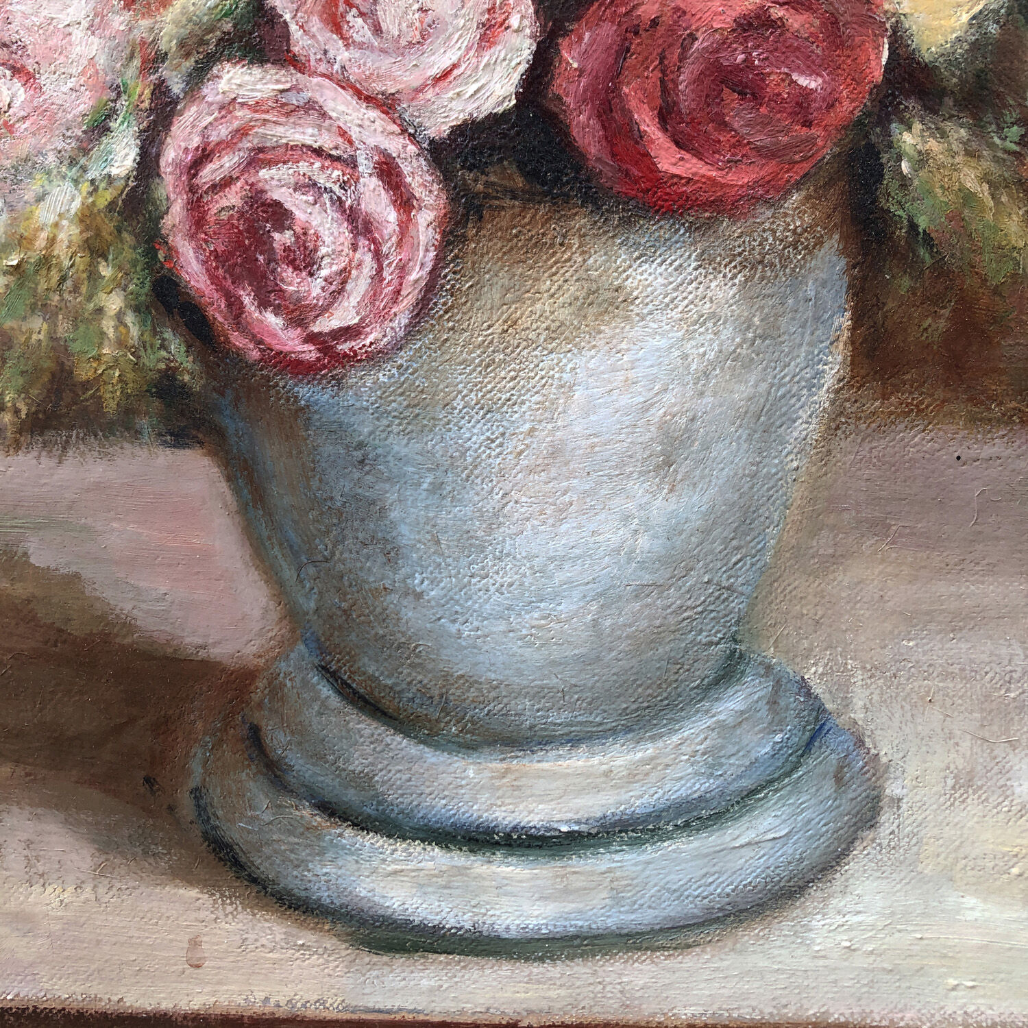 Painting "Daisies and pompom roses"