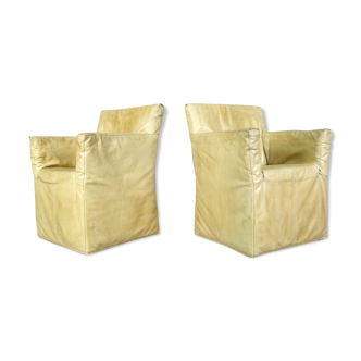 A pair of brutalist armchairs by Gerard van den Berg for Montis, 1970s