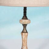 Chic hotel table lamp in onyx and brass, mid-century modern table lamp from the 70s.