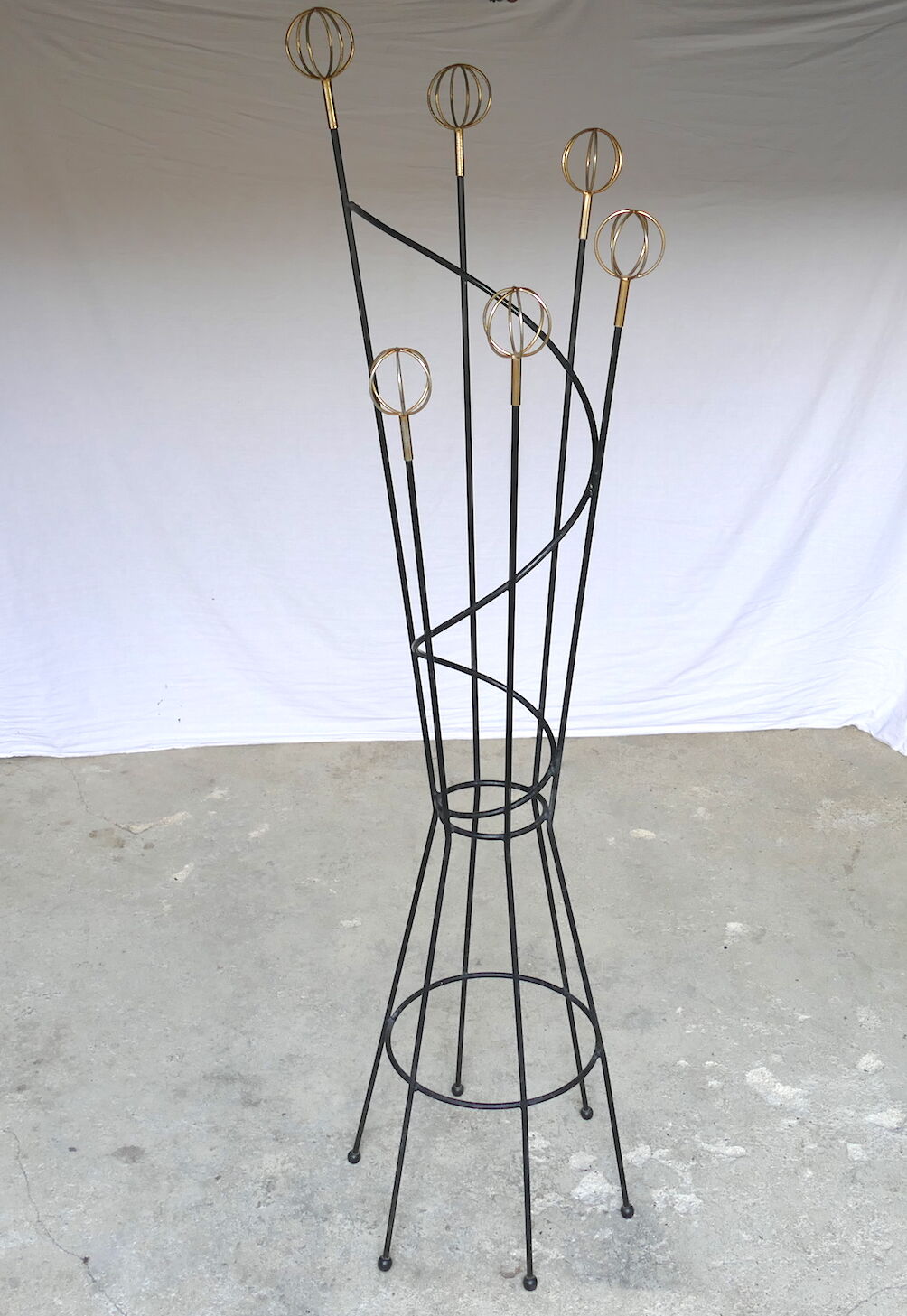 Vintage geo astrolabe coat rack 1950