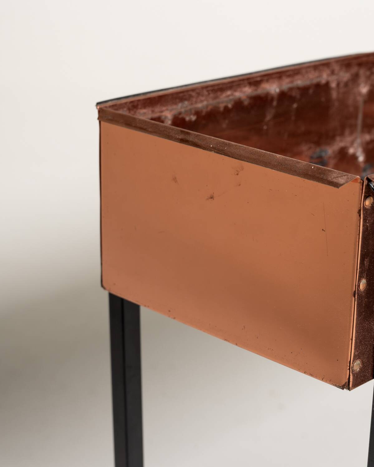 Scandinavian copper and metal planter, 1960s