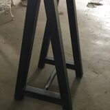 Antique industrial butcher's table in brown and black metal - Hungarian workbench circa 1900