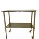 70s Furniture Glass and Brass Trolley on Wheels