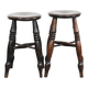 Set of two timeless antique English Windsor stools from the 18th century with a great patina