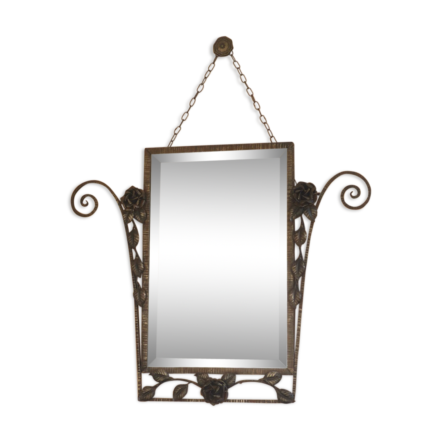 Mirror art deco wrought iron 75x87cm