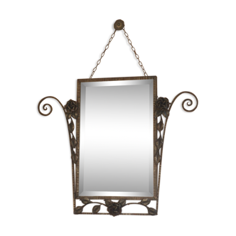 Mirror art deco wrought iron 75x87cm