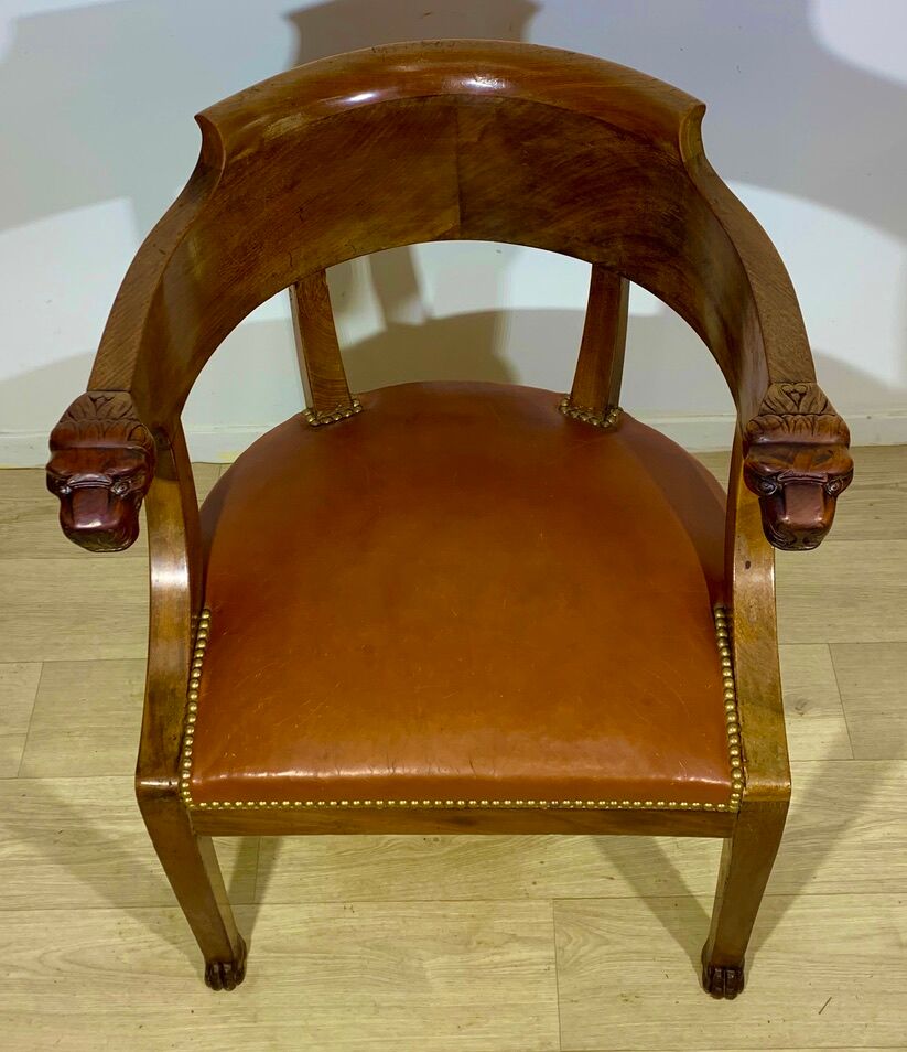 Empire mahogany office chair with gondola back